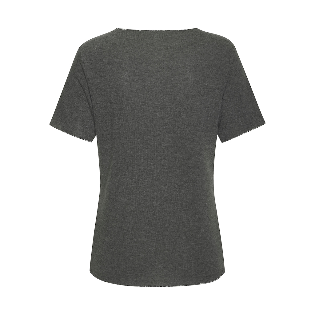 LASCANA Rundhalsshirt »mit feiner Glitzereinfassung«, aus weichem Viskose-Feinstrick