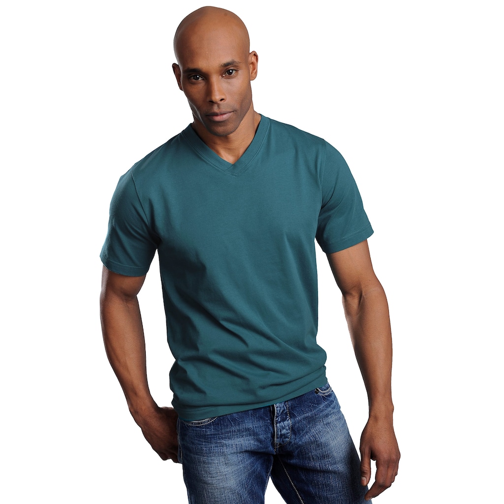 H.I.S T-Shirt, (Packung, 3 tlg.), mit V-Ausschnitt aus Baumwolle, Unterhemd, T-Shirt