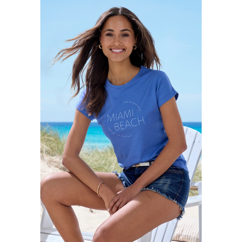 Vivance T-Shirt »mit modischem Frontprint«, aus weicher Baumwoll-Qualität