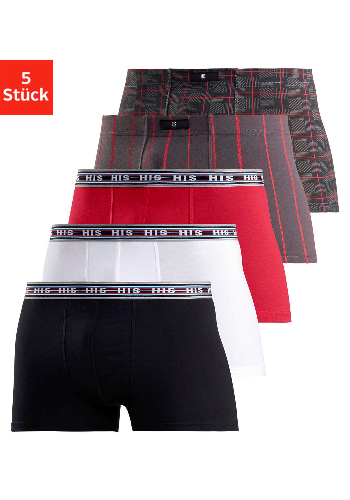 H.I.S Boxer »Boxershorts für Herren« Packung, 5 Stk. aus Baumwoll-Stretch