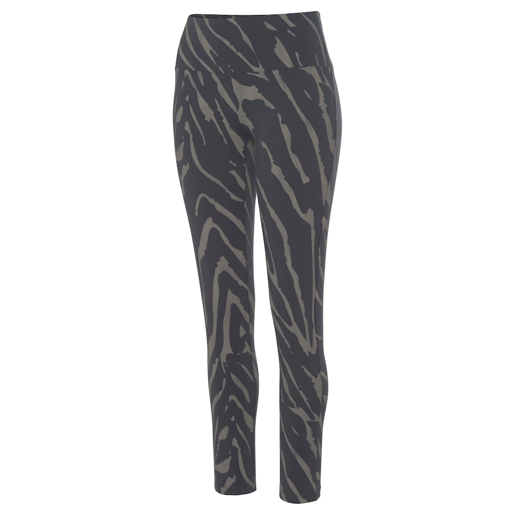 LASCANA Leggings, mit Zebramuster und breitem Bund, Loungewear