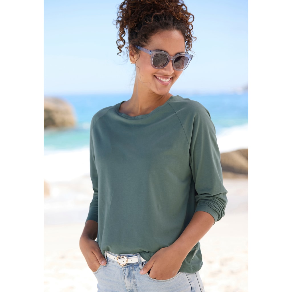 Elbsand Longsleeve »Tinna«, mit Logodruck hinten, Langarmshirt aus Baumwoll-Mix, sportlich-casual