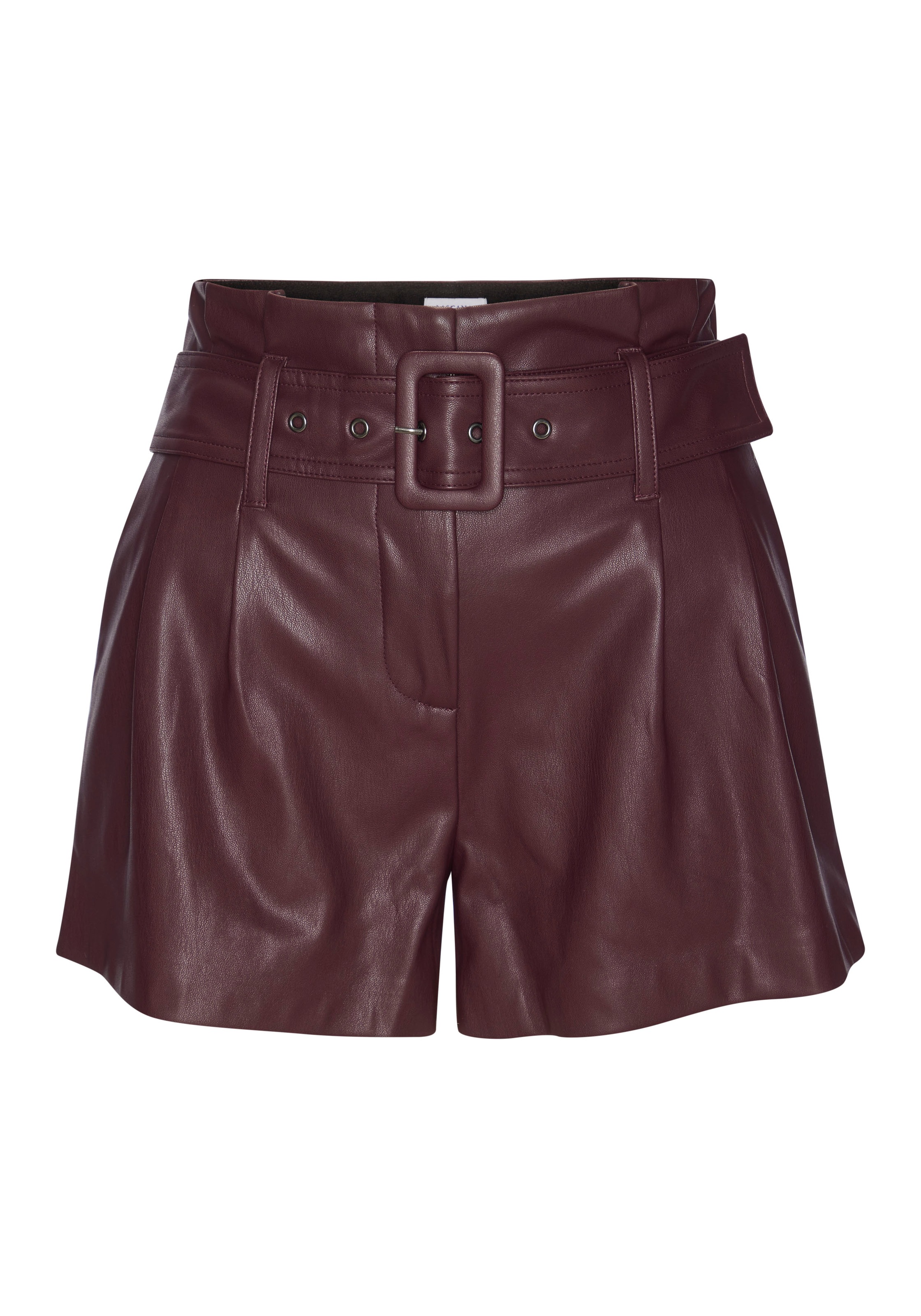 LASCANA Shorts aus Lederimitat, Kunstleder Shorts, elegant, modisch