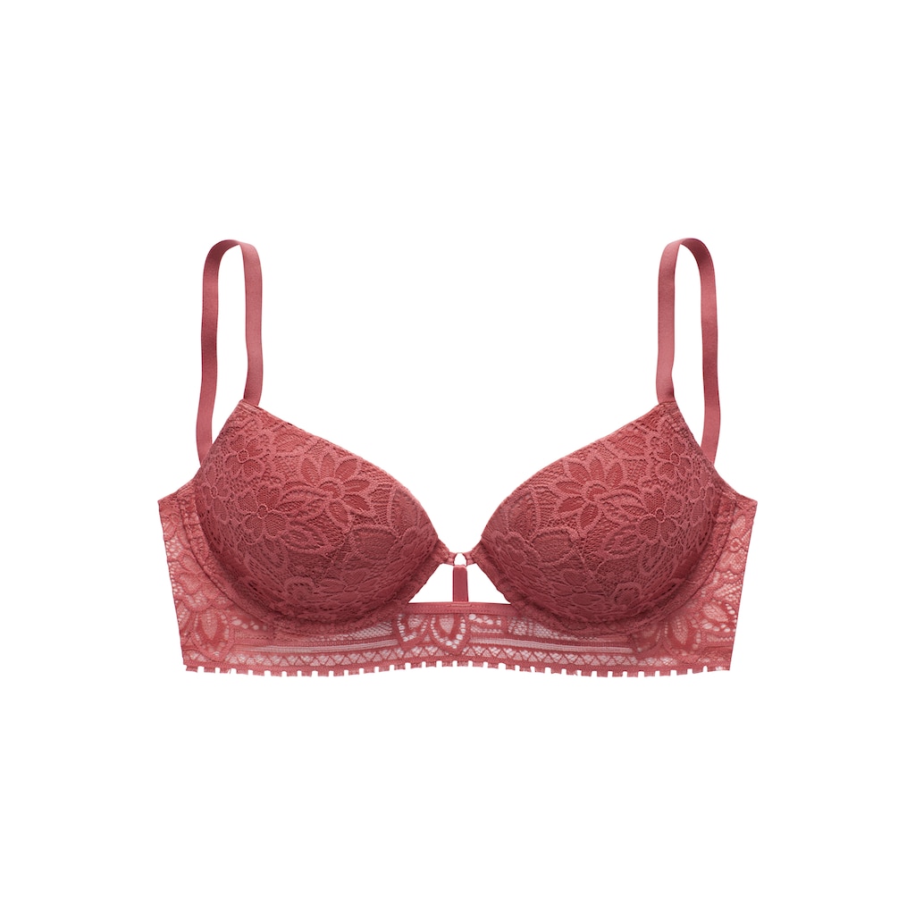 LASCANA Push-up-BH, mit Bügel aus floraler Jacquardspitze, sexy Dessous