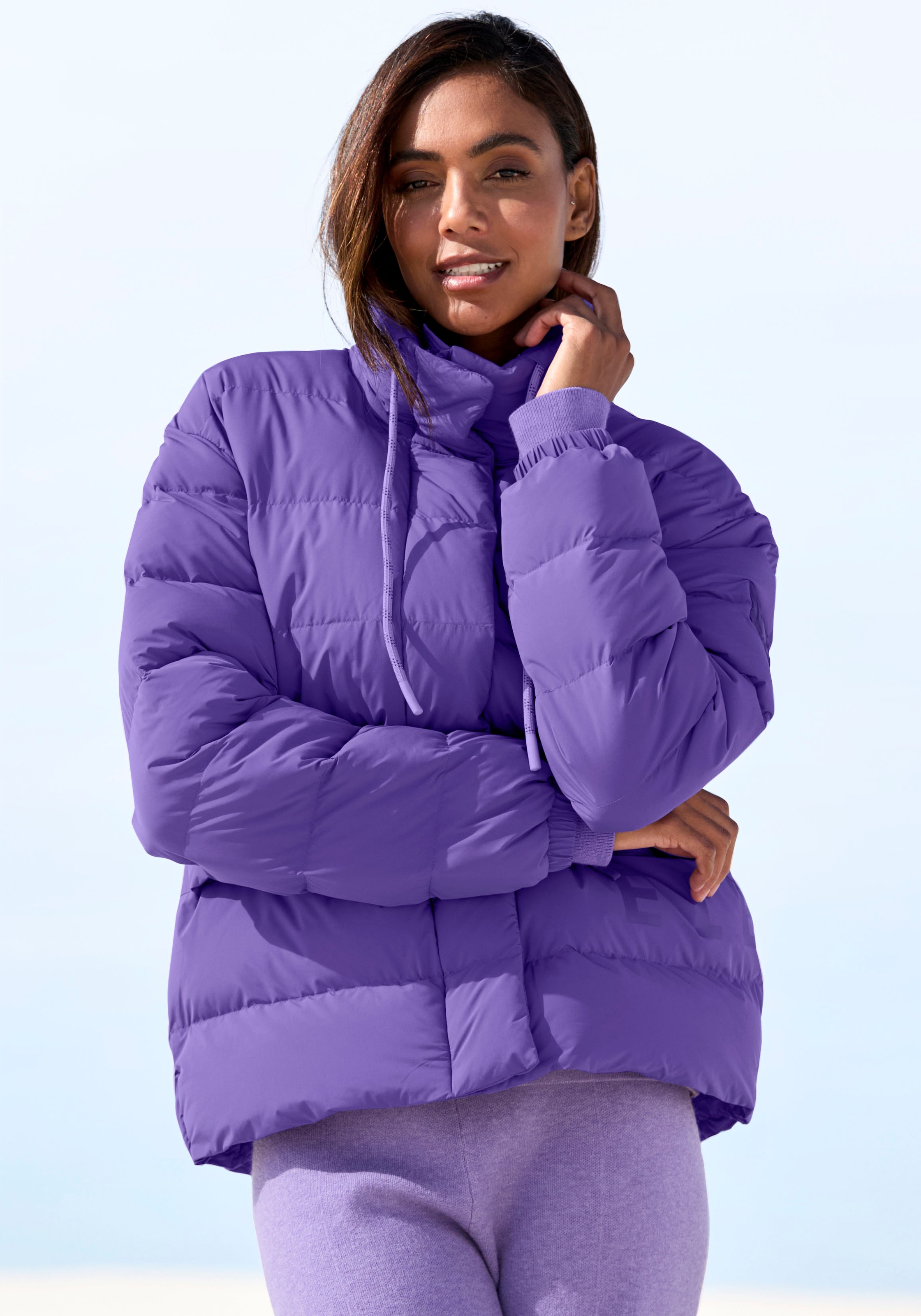 Elbsand Steppjacke, ohne Kapuze, mit hochschliessendem Kragen