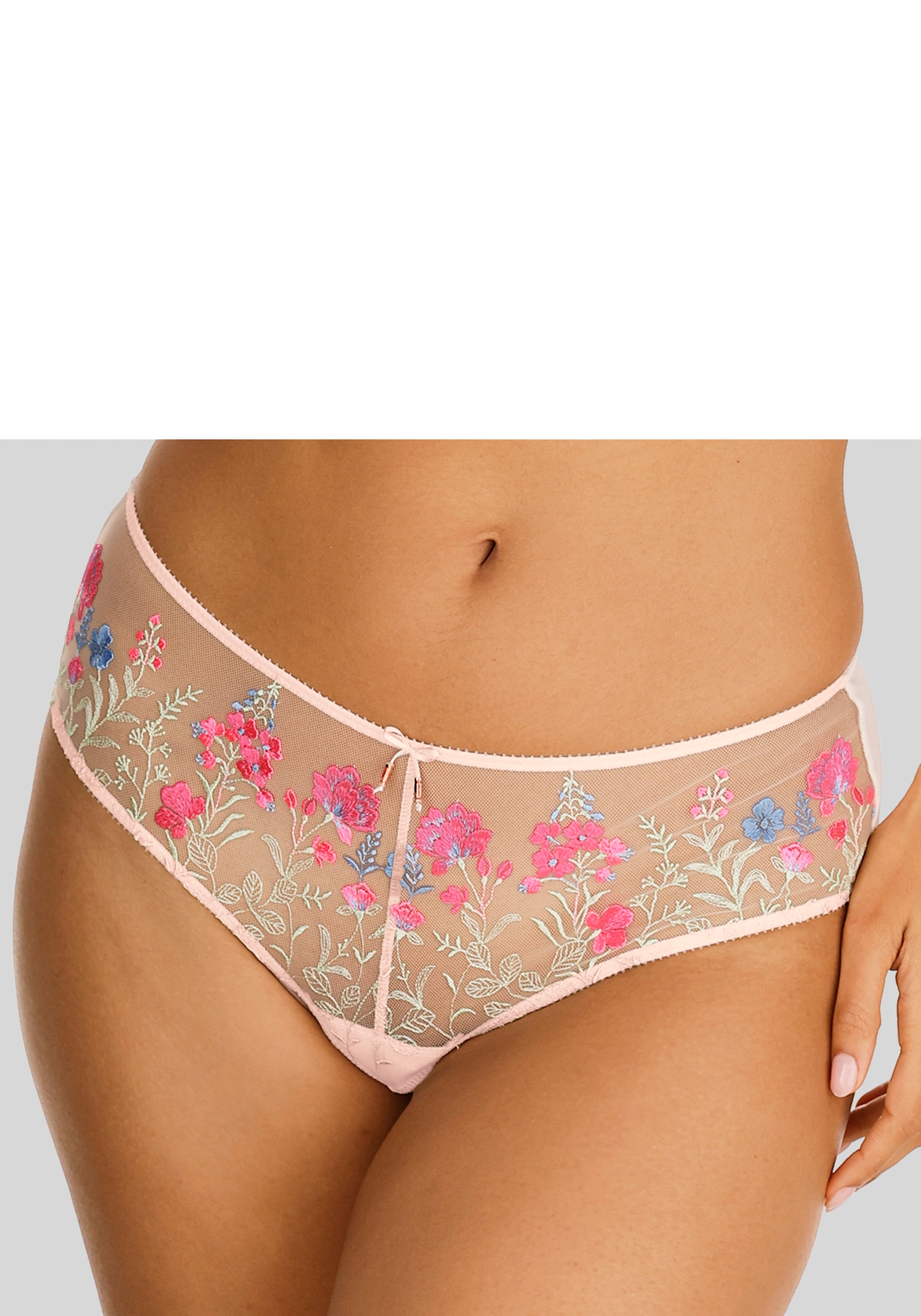 LASCANA Stringpanty »Maria«, mit bunten Blumen aus Stickereispitze