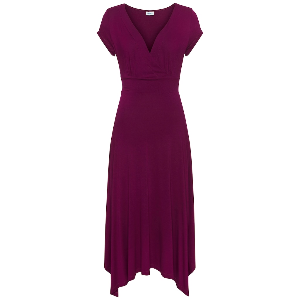 Beachtime Sommerkleid, mit Zipfelsaum und Schleife, Jerseykleid, asymmetrisches Rockteil