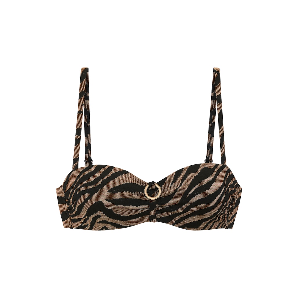 Bruno Banani Bügel-Bandeau-Bikini, in zweifarbiger Animal-Optik