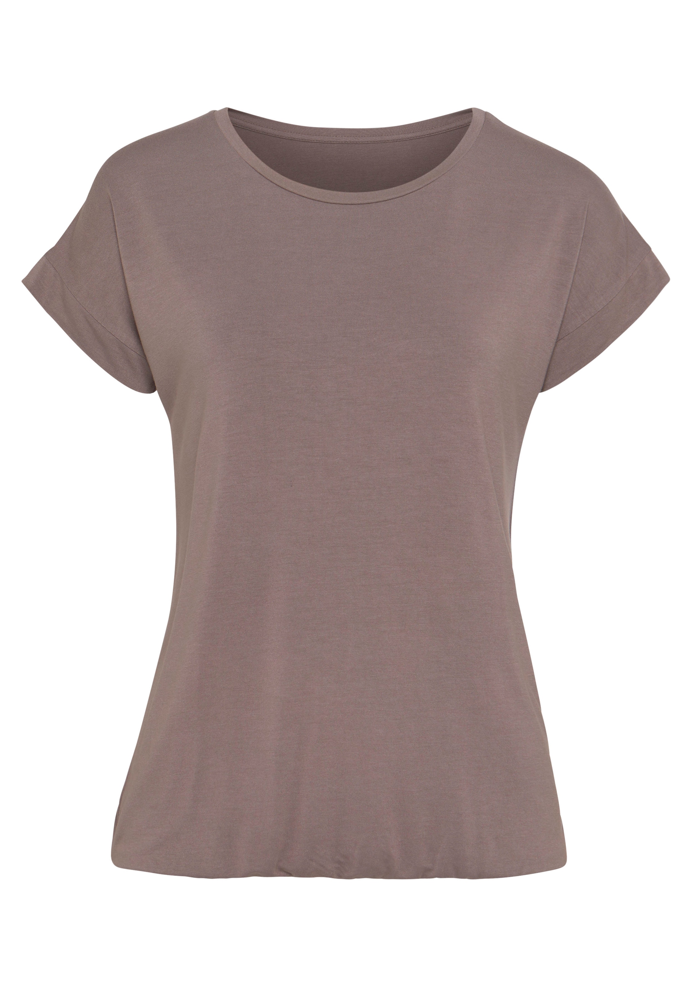 Vivance Kurzarmshirt »mit Gummizug im Bund«, (2er-Pack), aus weichem Viskose-Stretch