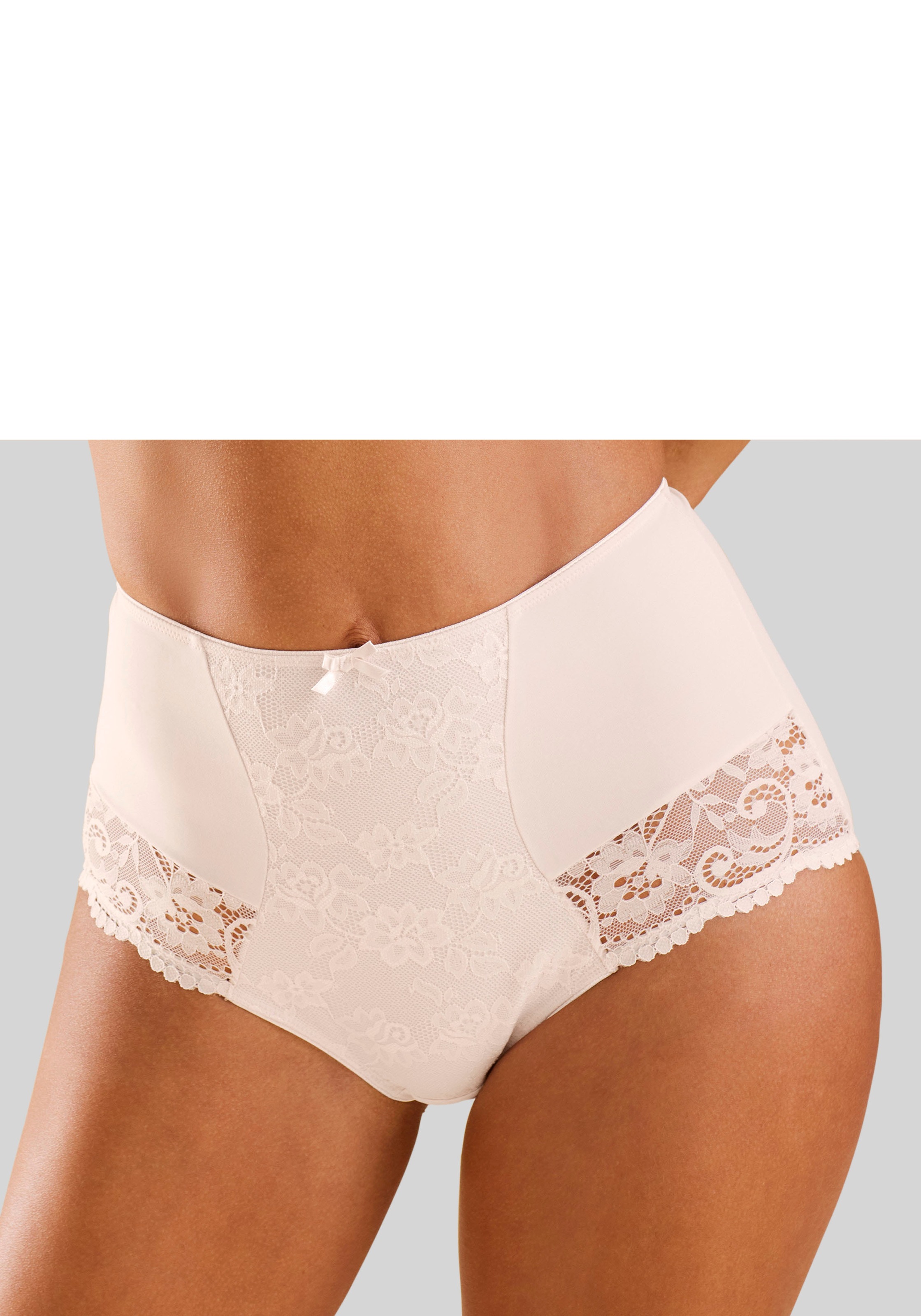 Nuance High-Waist-Panty mit Spitzeneinsätzen