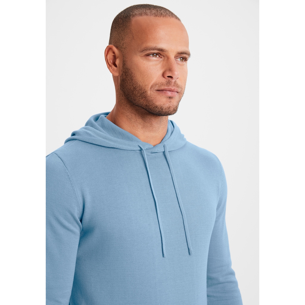 H.I.S Strickpullover »mit Kapuze, Regular Fit,«, Pullover mit Rundhals, Feinstrick, Baumwollmischung