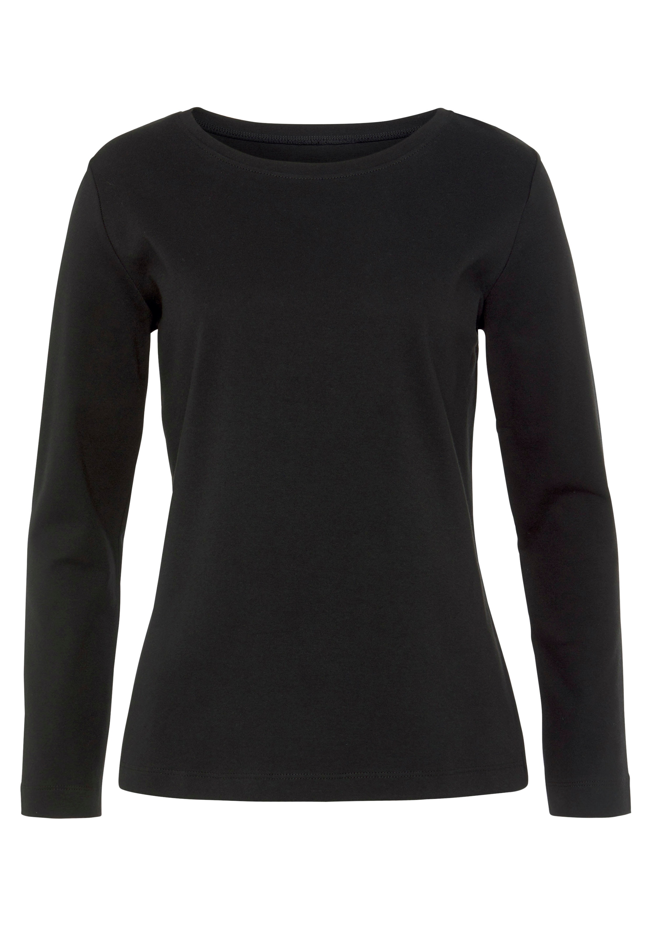 Vivance Langarmshirt »aus reiner Baumwolle«, (2er-Pack), aus leicht wärmender Interlock-Qualität