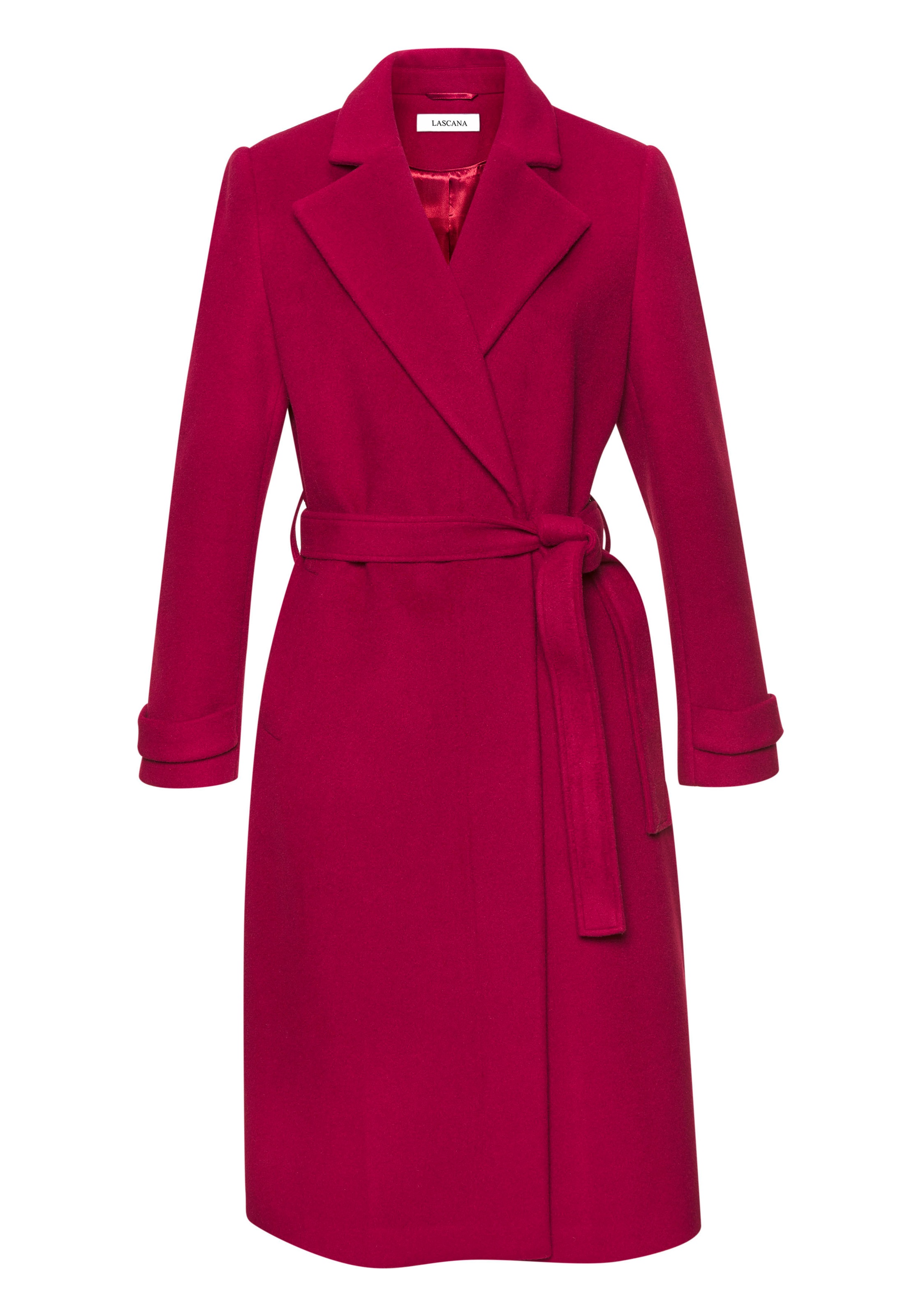 LASCANA Langmantel mit Bindegürtel, mit Reverskragen, eleganter Damenmantel