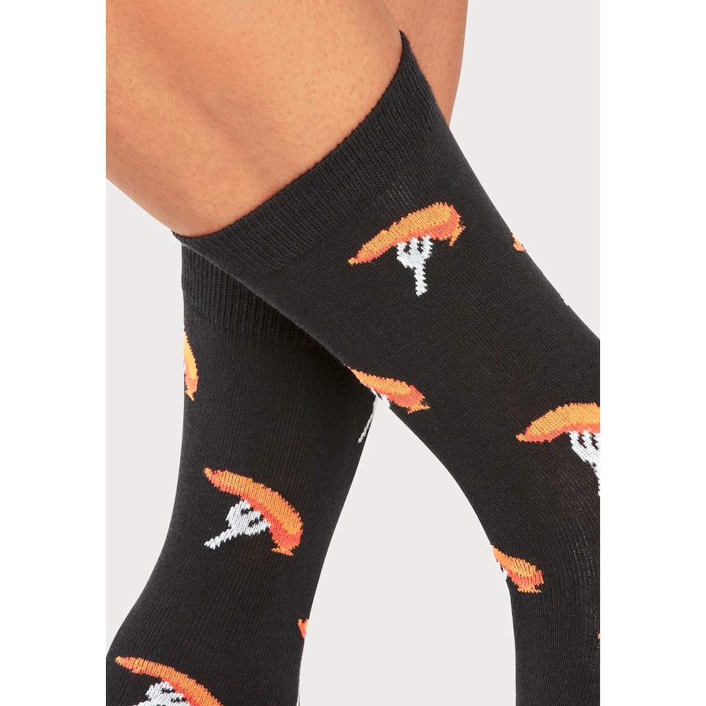 John Devin Socken, (Packung, 2 Paar), mit bunten eingestrickten Motiven