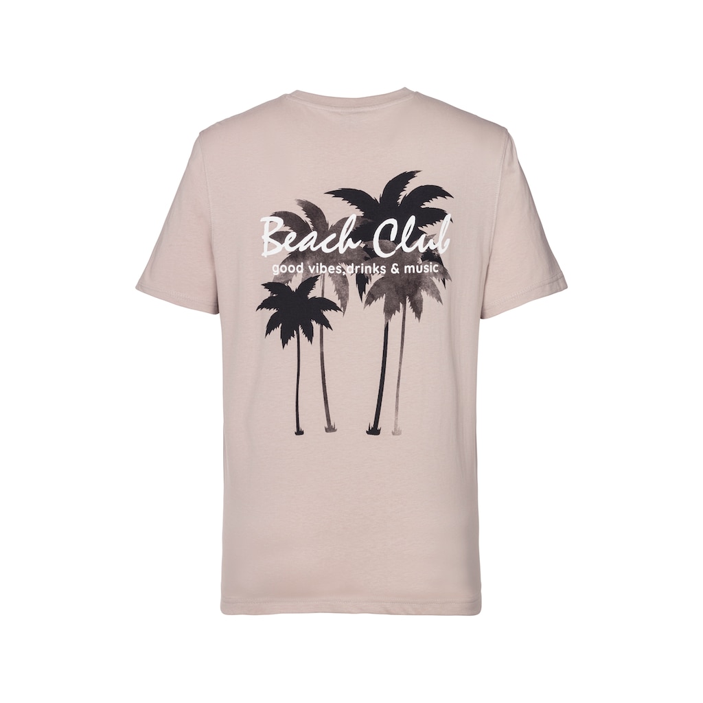 Beachtime T-Shirt »mit grossem Rückenprint«, Regular-Fit, mit Print vorn und hinten