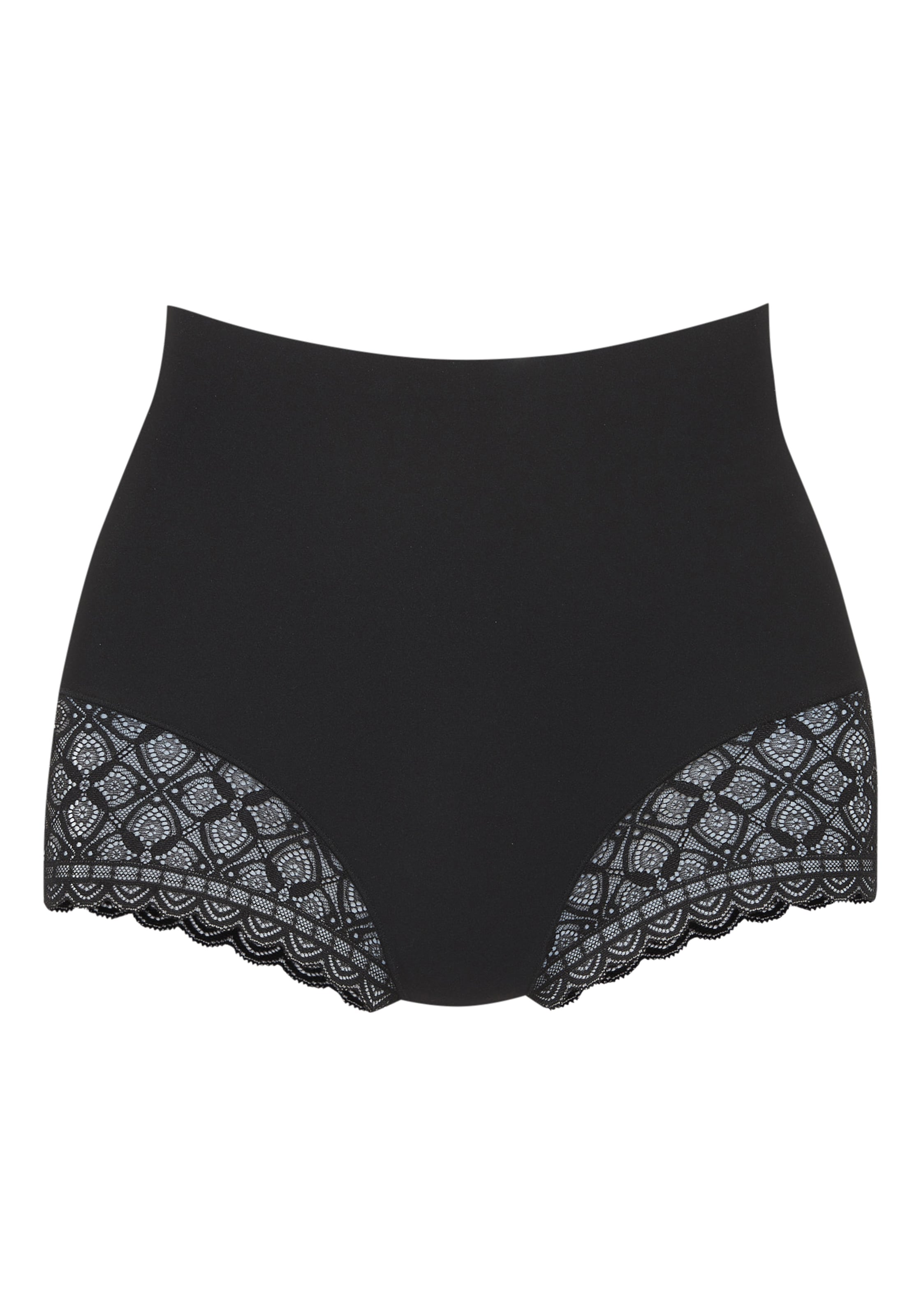 LASCANA Panty taille haute uni, avec dentelle, coupe ajustée, taille haute, sculptant la silhouette