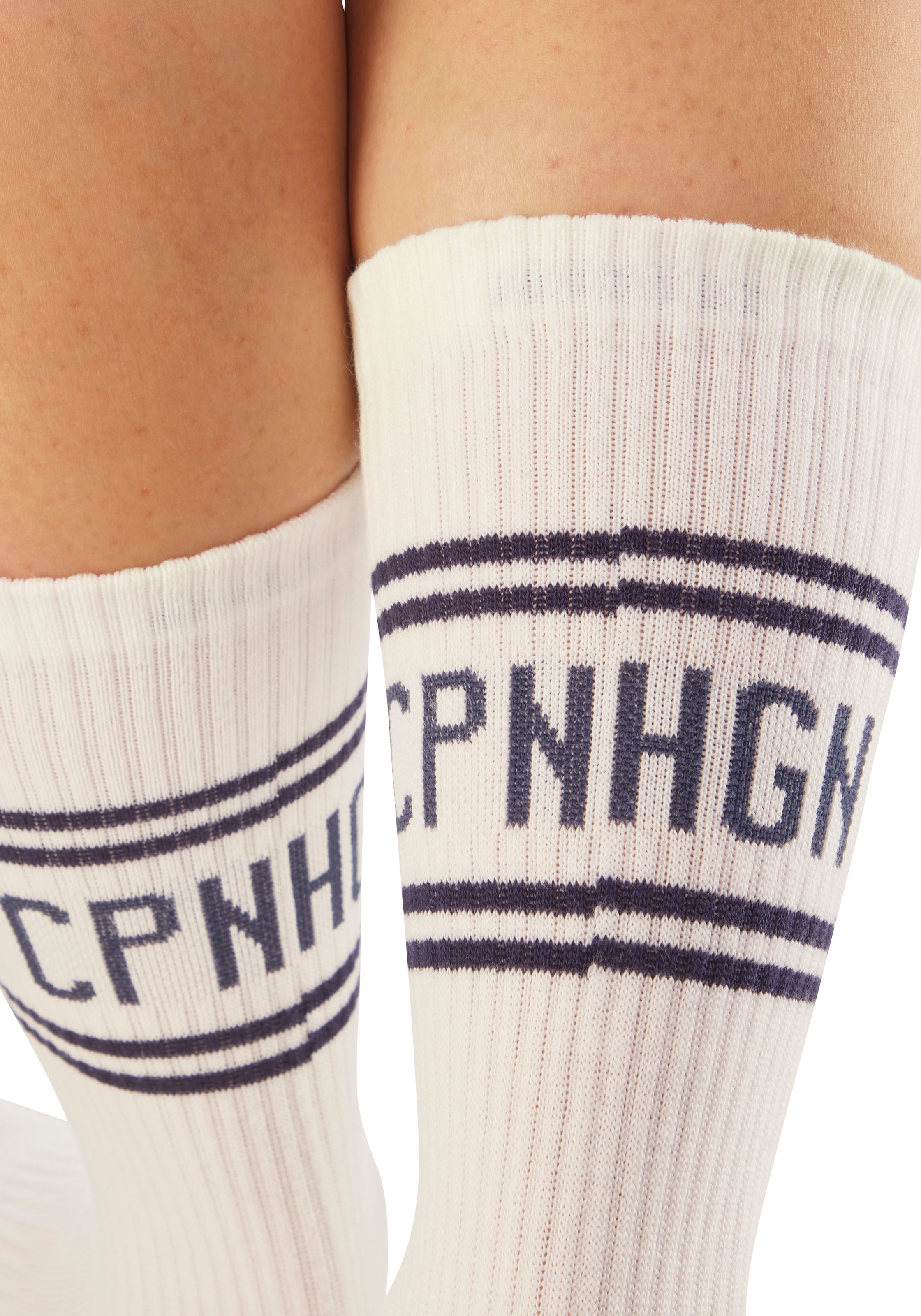 Copenhagen Studios Langsocken Packung, 2 Paar tlg. mit Pikeé-Struktur unter der Sohle