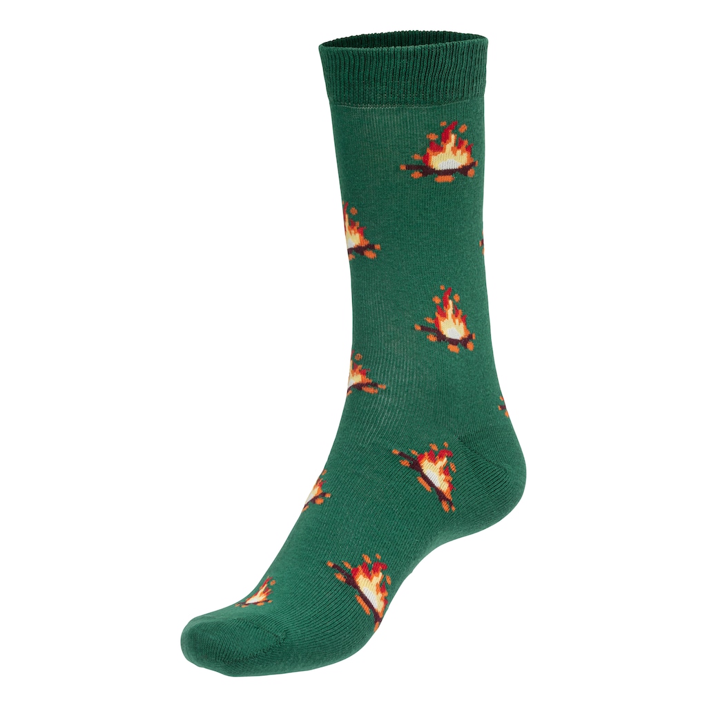 John Devin Socken, (Packung, 2 Paar), mit bunten eingestrickten Motiven