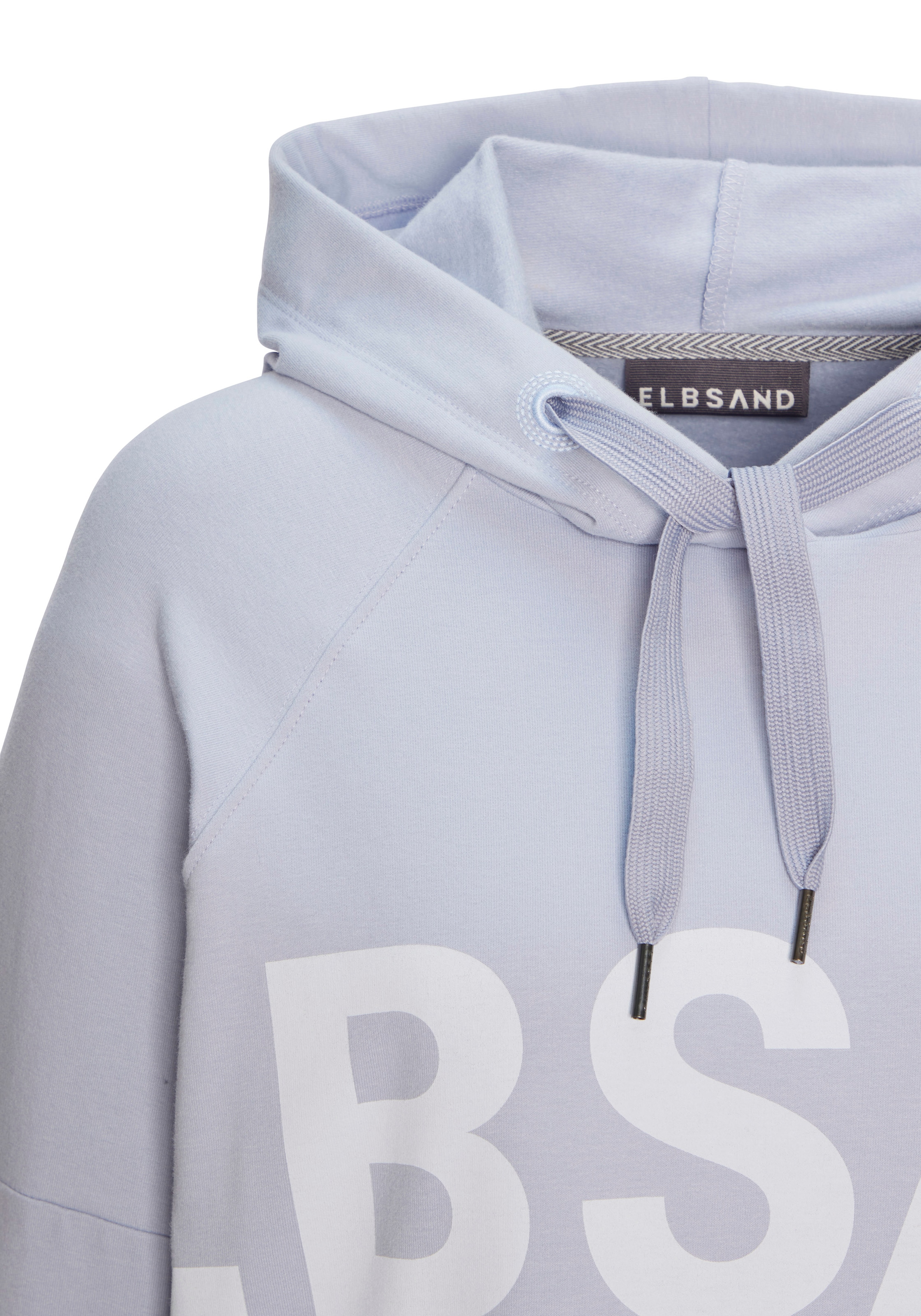 Elbsand Sweat à capuche »Seldis«, mit grossem Logodruck vorne, bequemer Hoodie aus Baumwolle
