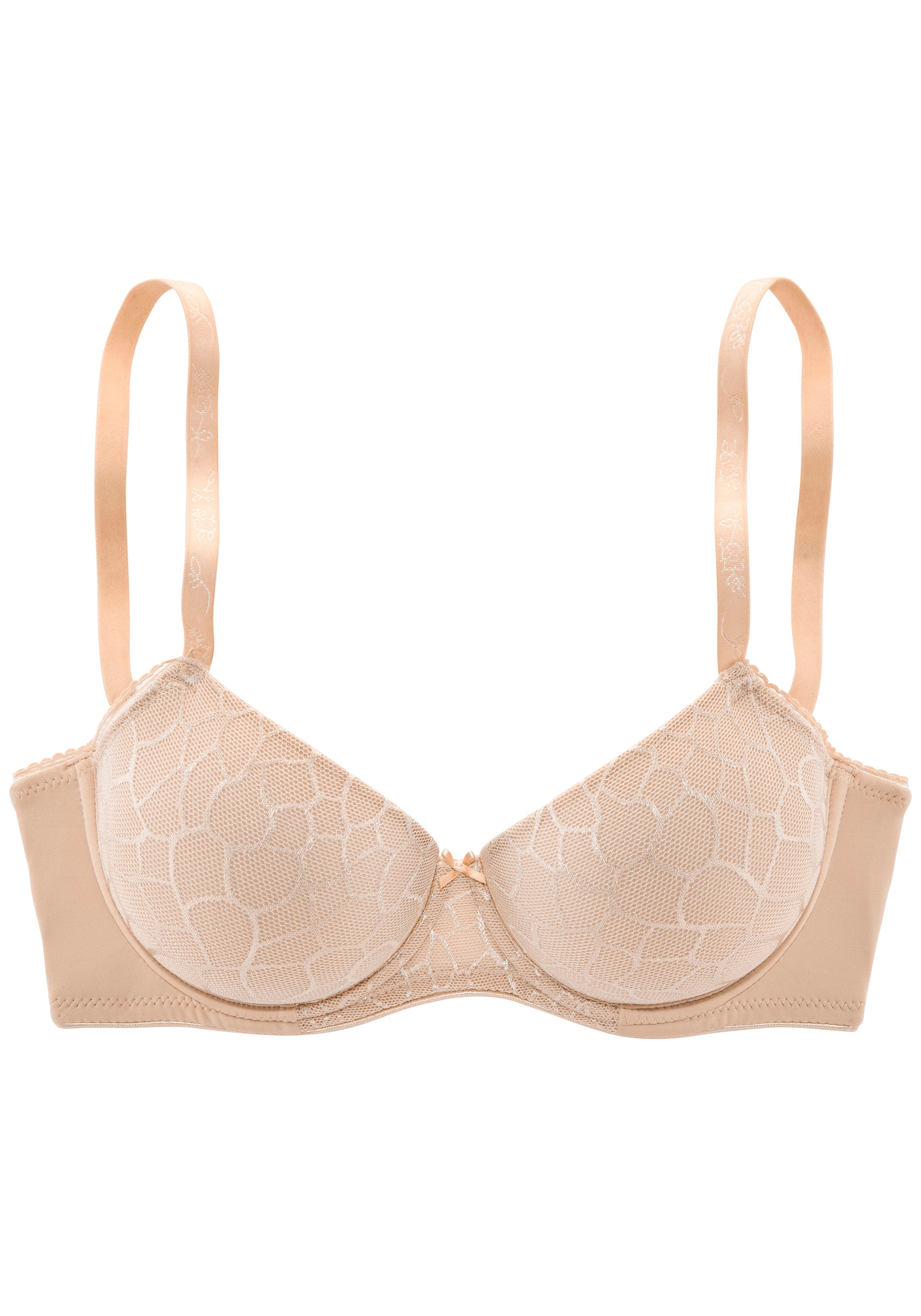 LASCANA Schalen-BH "Chiara" mit graphischem Netz-Muster, Dessous – ideal für grosse Grössen