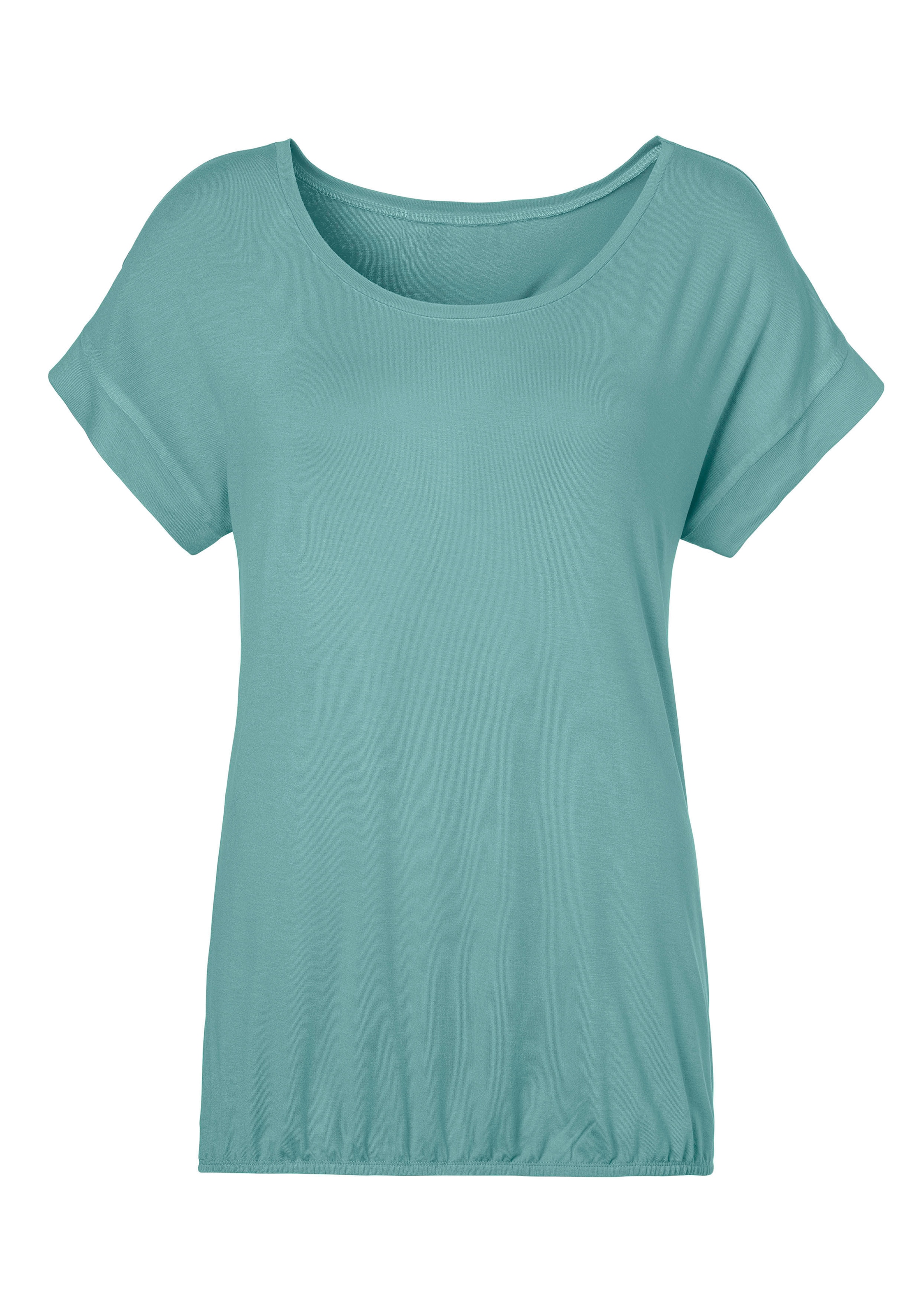 Vivance Kurzarmshirt »mit Gummizug im Bund«, aus weichem Viskose-Stretch