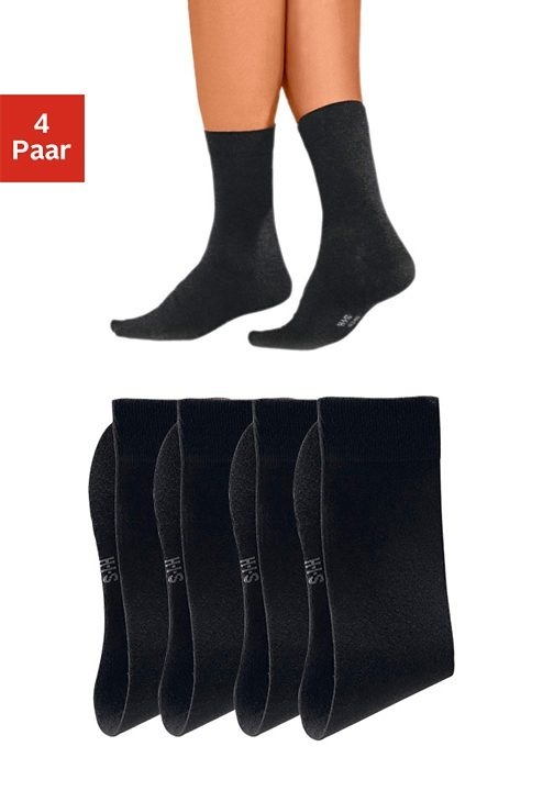 H.I.S Basicsocken Packung, 4 Stk. tlg. mit hohem Baumwollanteil