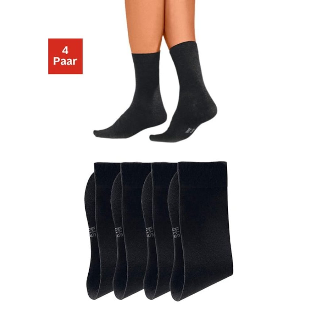 H.I.S Basicsocken, (Packung, 4 Paar), mit hohem Baumwollanteil