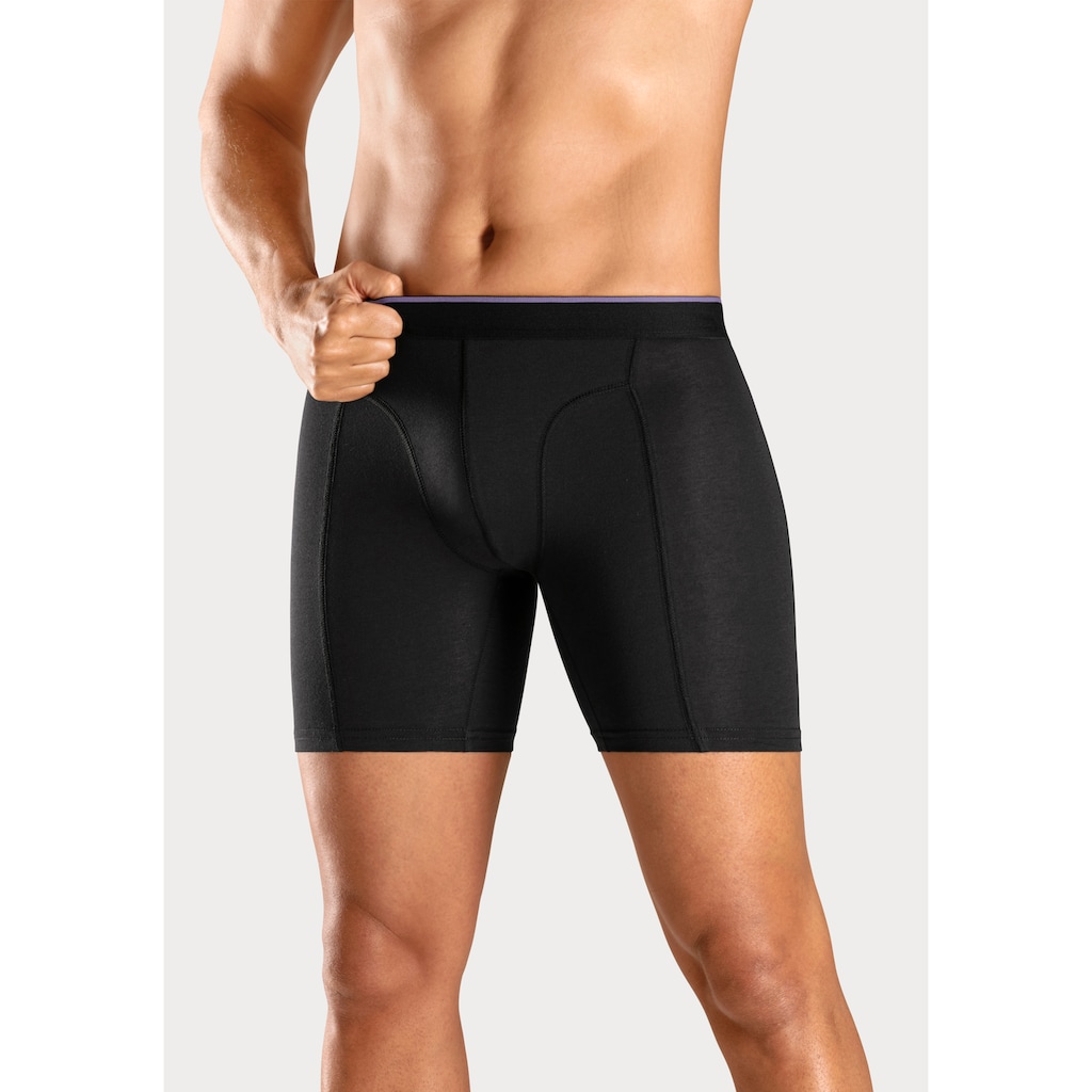 AUTHENTIC LE JOGGER Langer Boxer, (Packung, 5 St.), mit zweifarbigem Webbund und längerem Bein