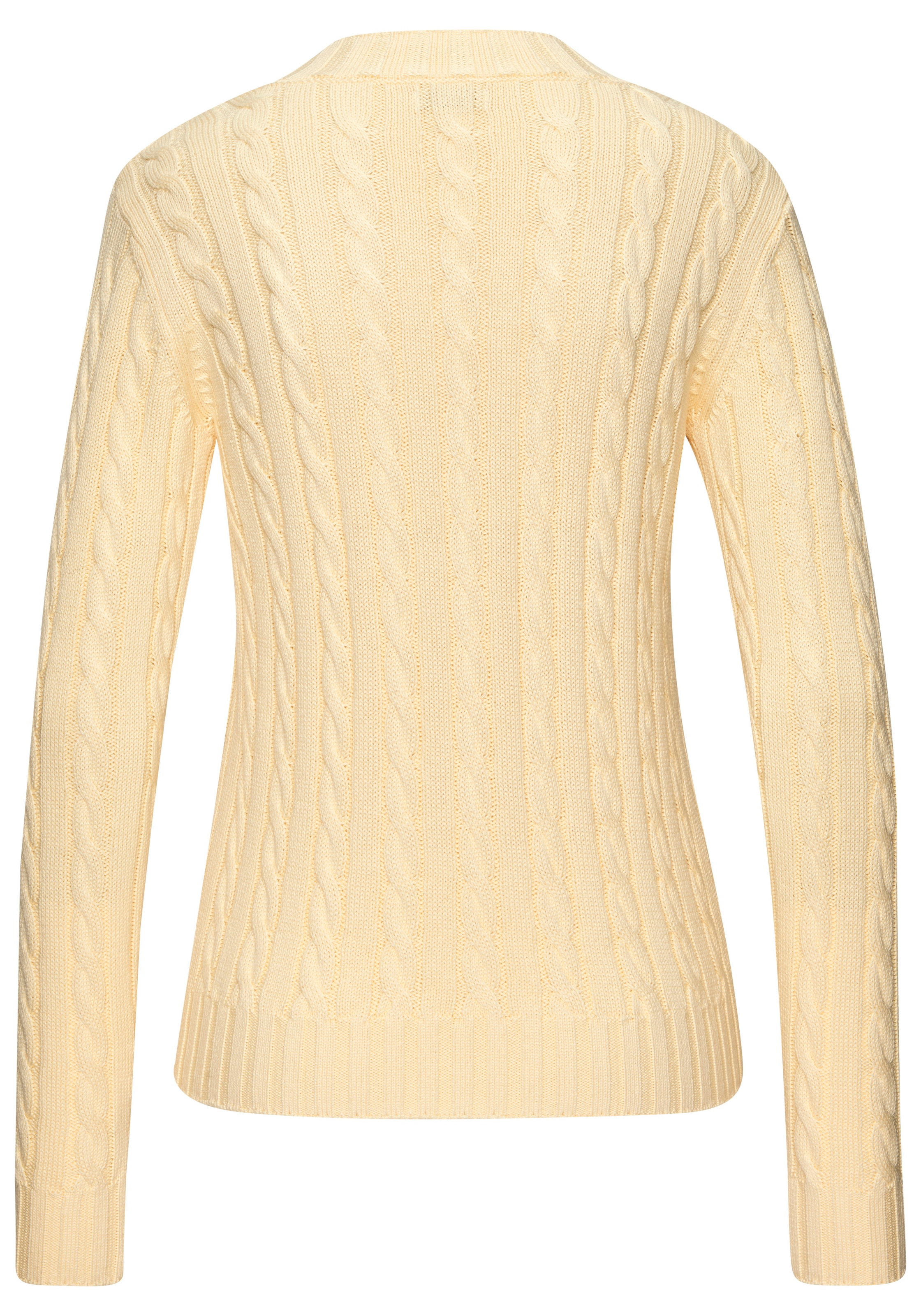 LASCANA V-Ausschnitt-Pullover mit Zopfstrickmuster