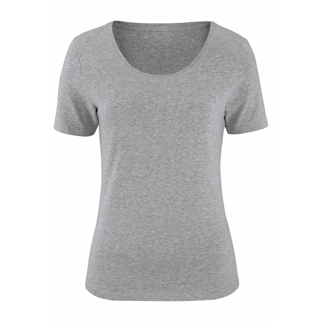 Vivance T-Shirt »aus elastischer Baumwoll-Qualität«, (2er-Pack)