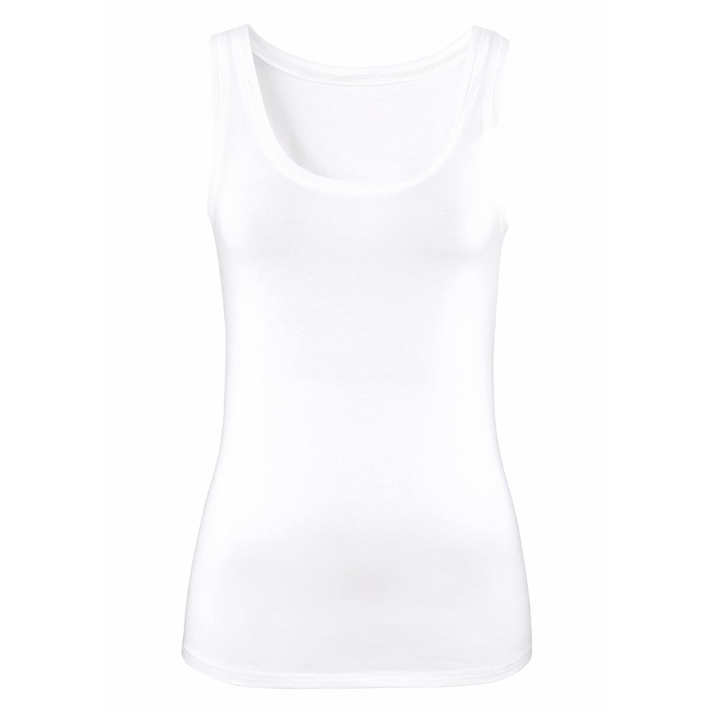 Vivance Tanktop »aus elastischer Baumwoll-Qualität«, (2er-Pack)