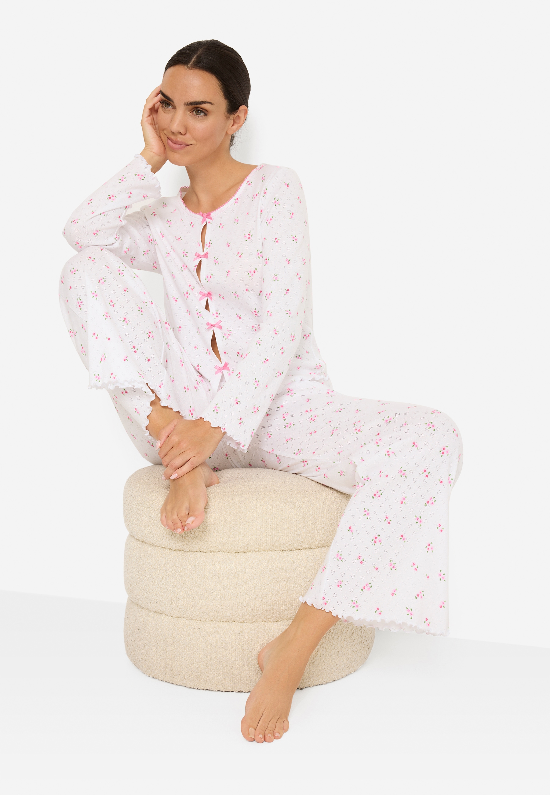 LSCN by LASCANA Pyjama 2 mit süssen Zierschleifen