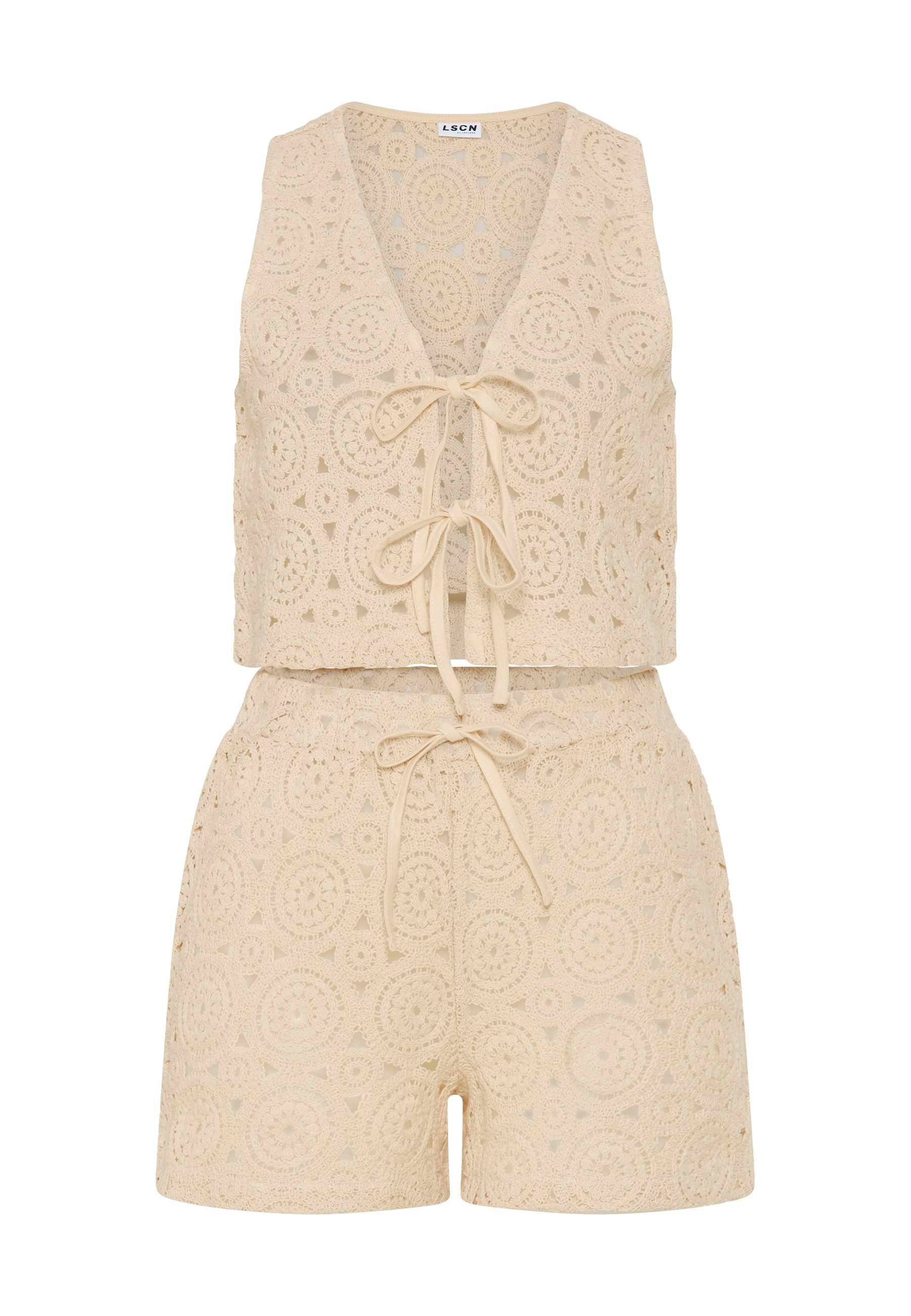 LSCN by LASCANA Top en dentelle Ensemble, avec shorts, 2