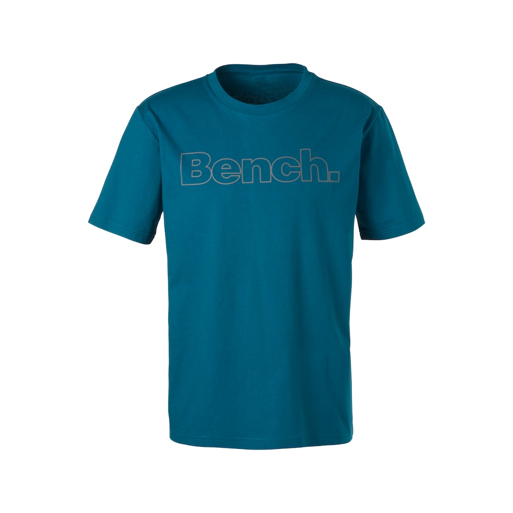 Bench. Loungewear T-Shirt, (2 tlg.), Shirt mit Logoprint, Basicshirt mit Rundhals aus reiner Baumwolle