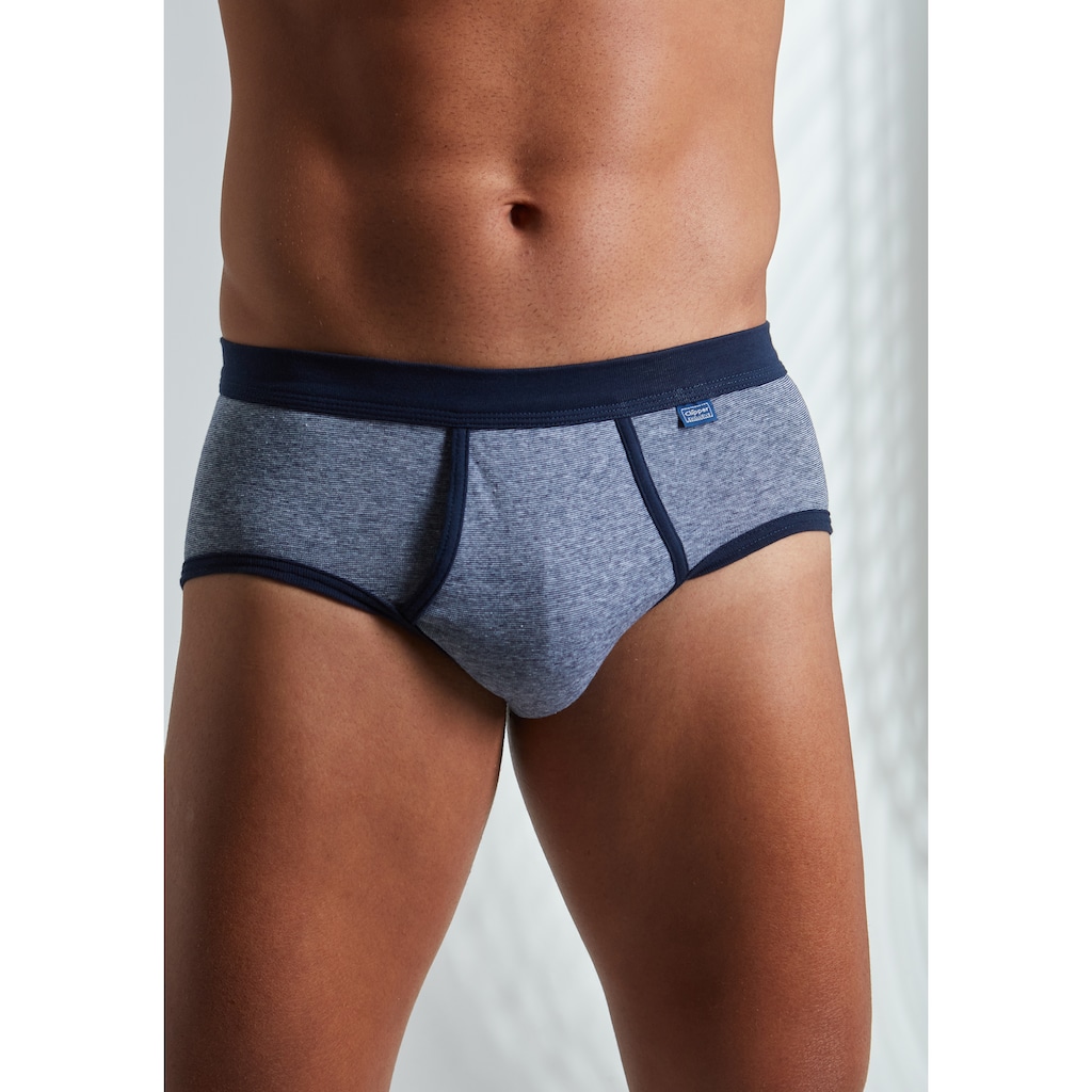 Clipper Exclusive Slip, (Packung, 3 St.), modische Optik: Jeans meliert, tolle Baumwoll-Qualität