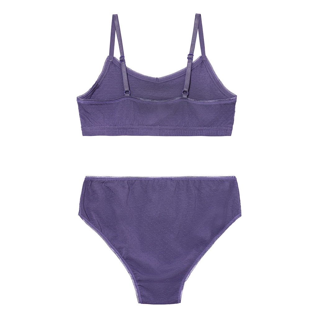 Buffalo Set: Bustier, (Set, 4 tlg., mit Slip), mit schöner Spitzenkante