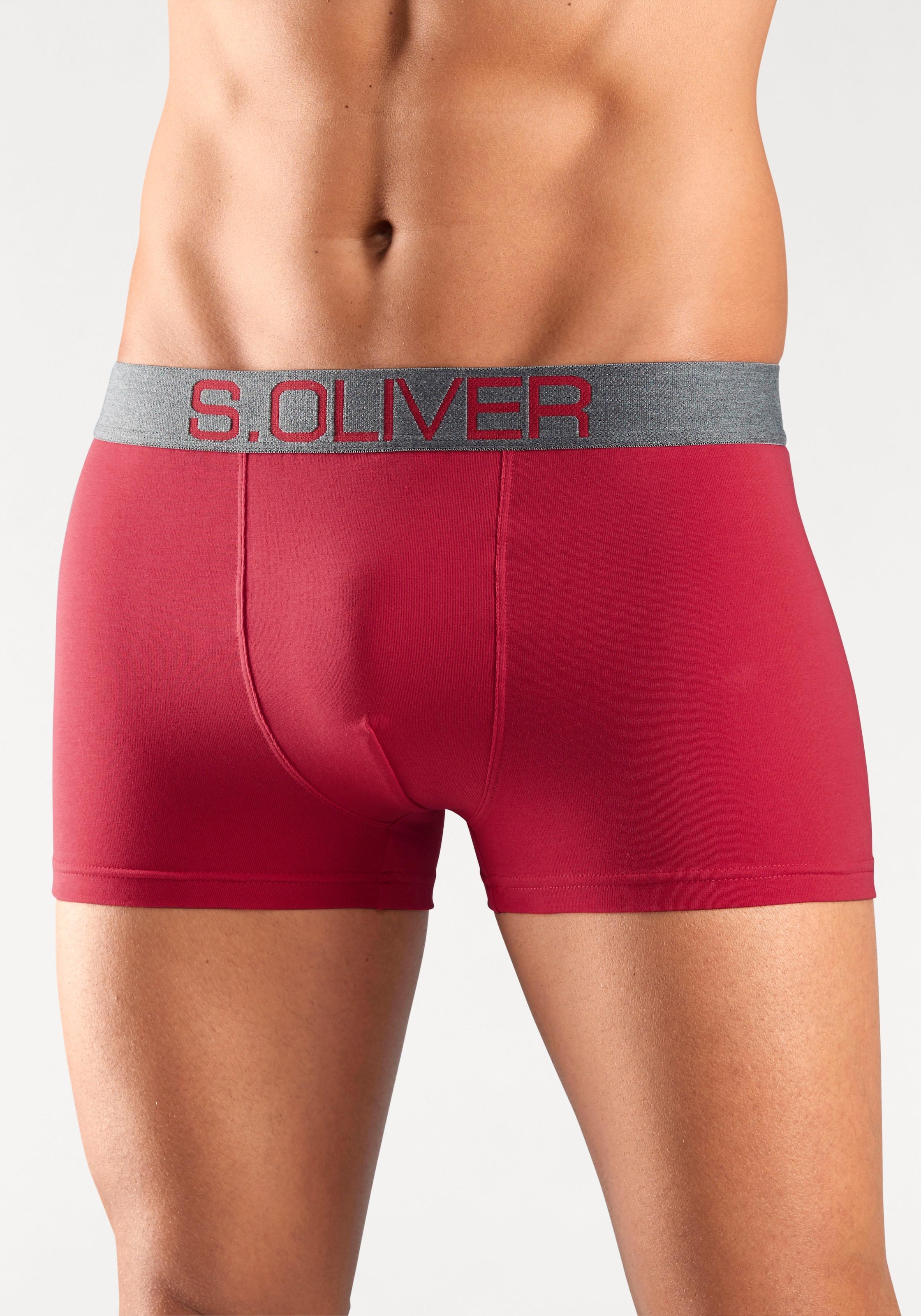 s.Oliver Boxer »Boxershorts für Herren«, (Packung, 4 St.), mit kontrastfarbenem Webbund