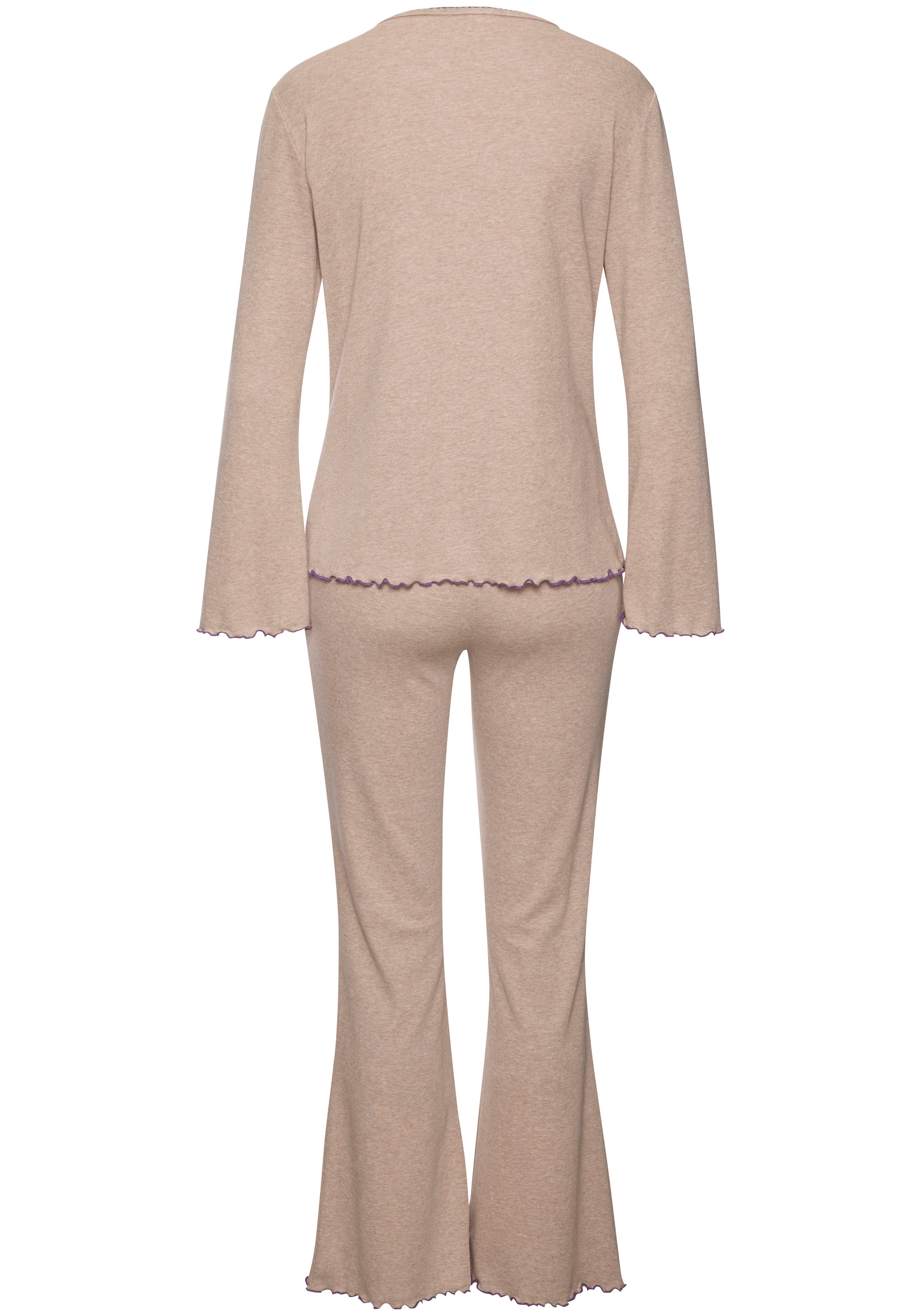 s.Oliver Pyjama, (Set, 2 tlg.), mit Babylock-Abschlüssen