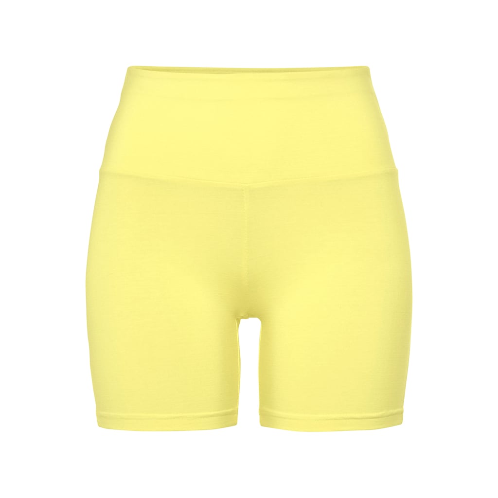 LASCANA Shorts, mit breitem Bündchen und Logodruck, Loungewear