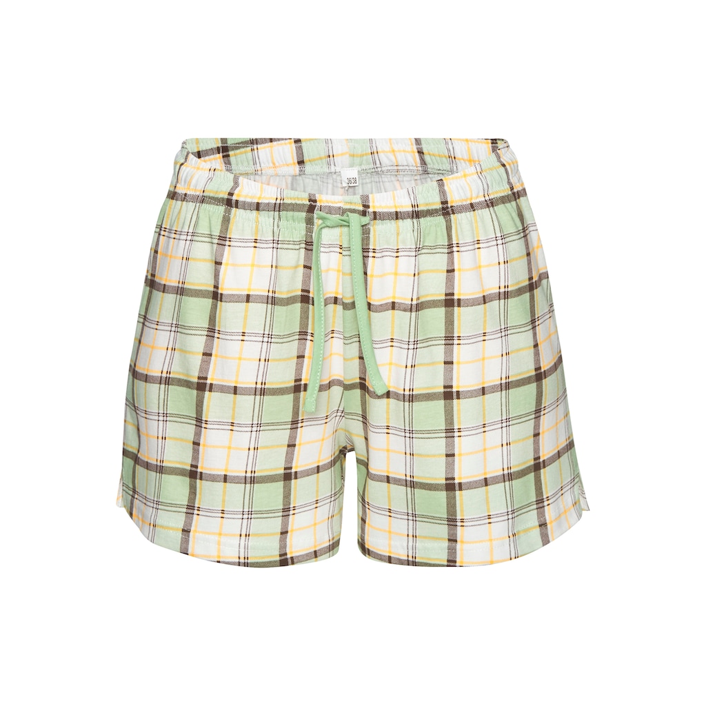 Vivance Dreams Shorty, (Set, 2 Stück), mit karierter Pyjamashorts