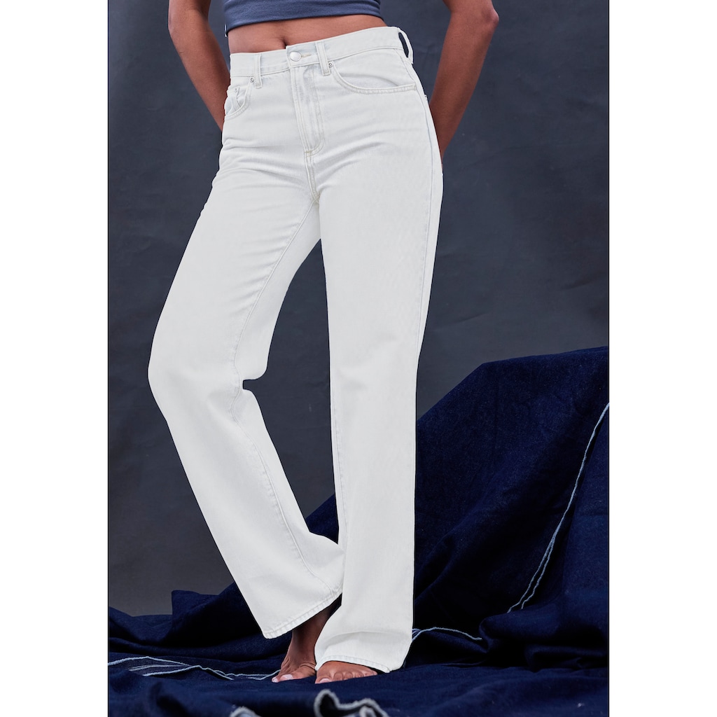 LASCANA Weite Jeans, mit hohem Bund und 5-Pocket-Style, Wide-Leg Jeans