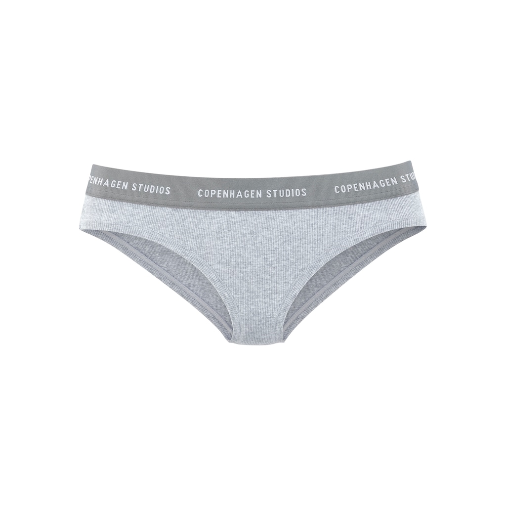 Copenhagen Studios Bikinislip »mit softem Logobund«, (2er-Pack), aus gerippter Bio-Baumwollqualität