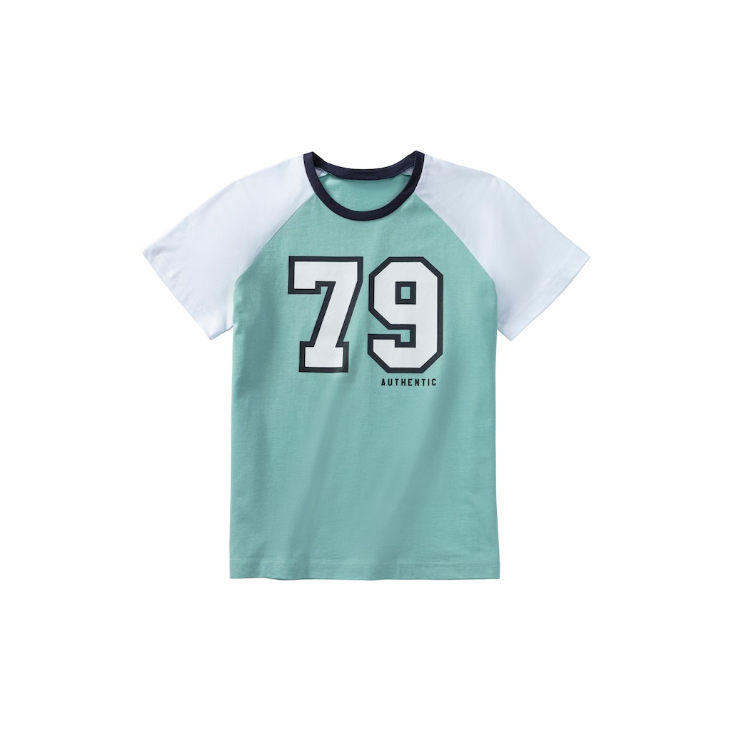 AUTHENTIC LE JOGGER Pyjama, (2 tlg., 1 Stück), Schlafanzug für Jungs mit grossem College-Print vorn