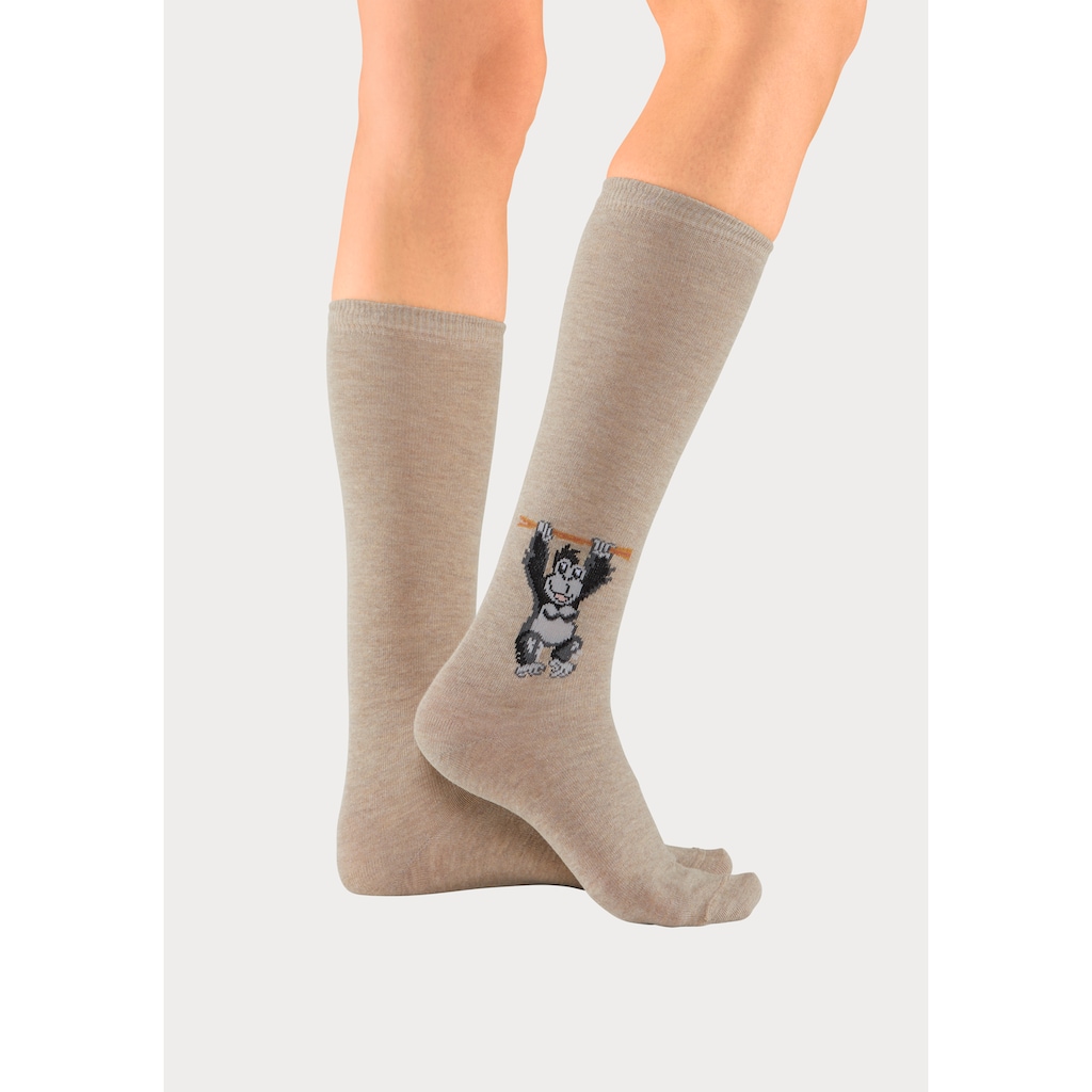 H.I.S Kniestrümpfe, (Packung, 5 Paar), mit eingestricktem Moriv
