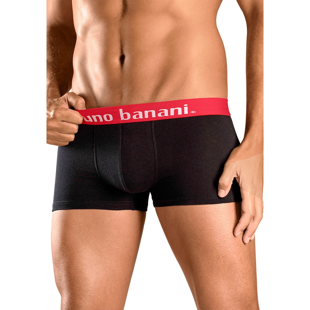 Bruno Banani Hipster, (Packung, 4 St.), knapp sitzende Boxershorts in uni oder gemustert aus Baumwollmischung