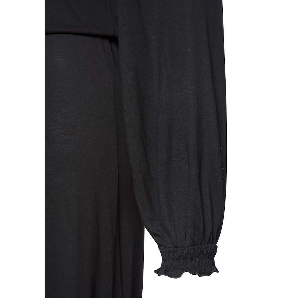 LASCANA Maxikleid, mit seitlichem Schlitz, schlichtes Jerseykleid, Basic