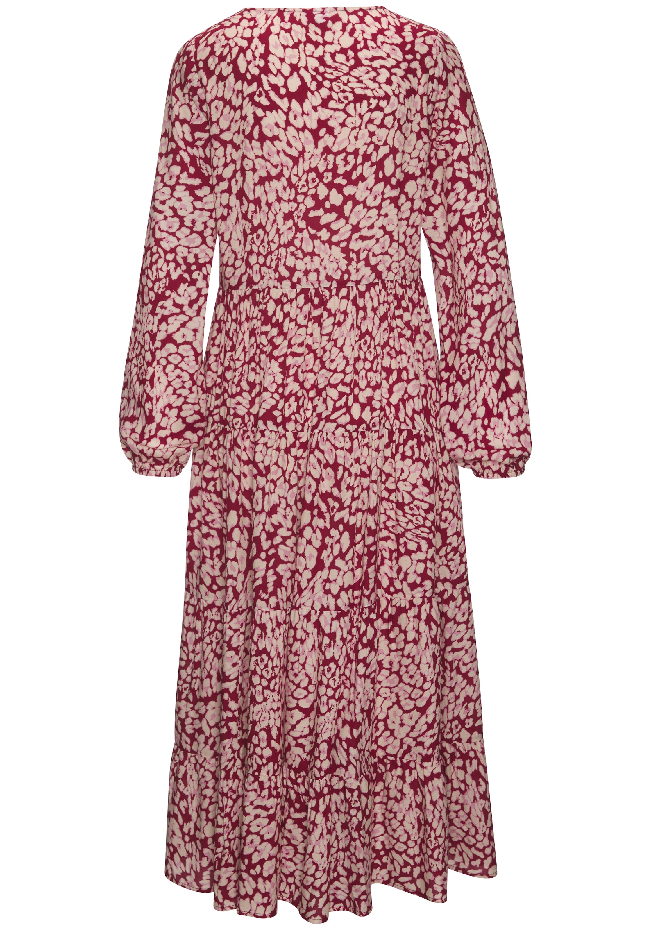 LASCANA Maxikleid, mit buntem Leoprint und Volants, Sommerkleid
