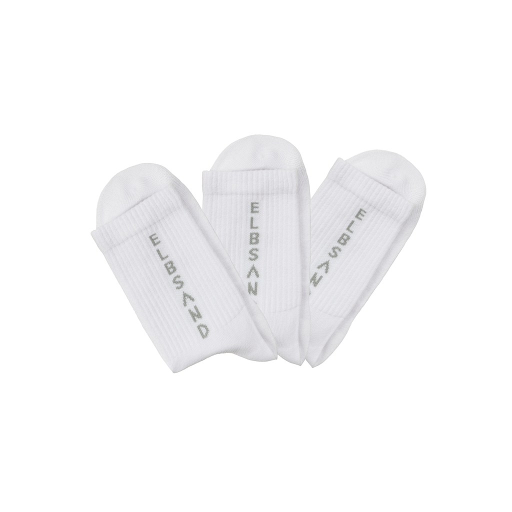 Elbsand Socken, (Packung, 3 Paar), mit eingestricktem Schriftzug