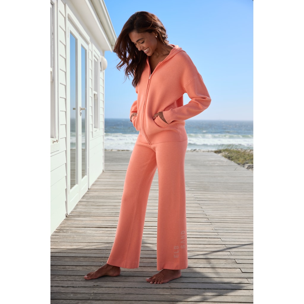 Elbsand Strickhose, mit weitem Bein und eingestricktem Logo, Loungewear