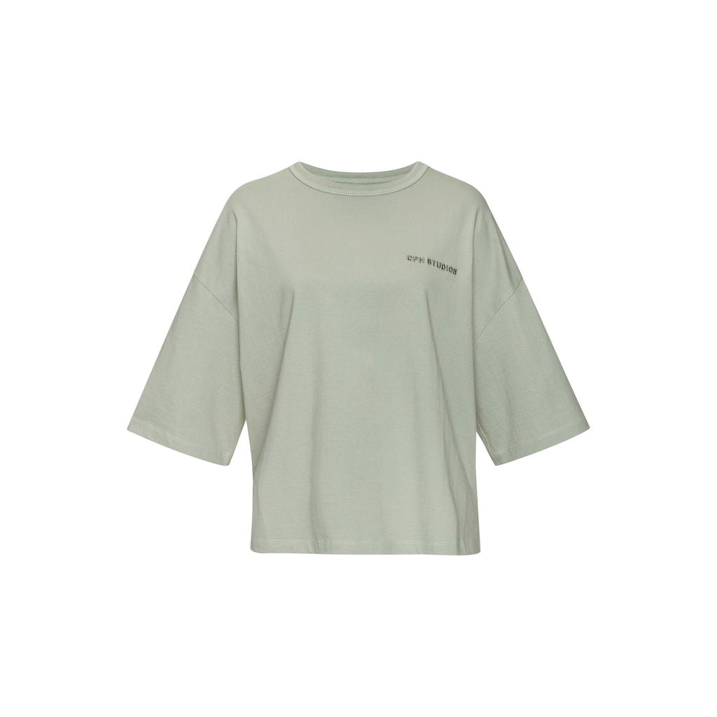 Copenhagen Studios Oversize-Shirt »mit hochwertiger Logostickerei«, aus heavy Bio-Baumwoll-Qualität